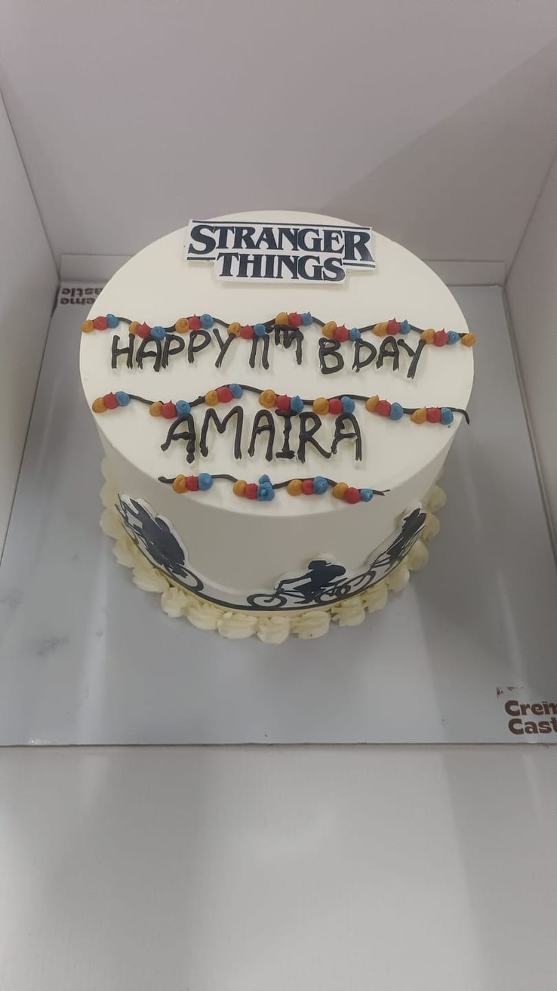 Customer photo review of Stranger Things Theme Cake