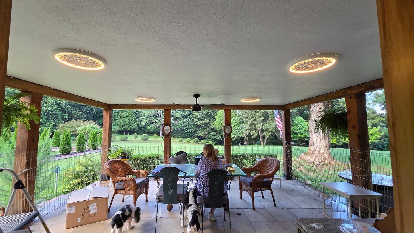 Customer photo review of Decorative French White Medallion LED Flush Mount Light