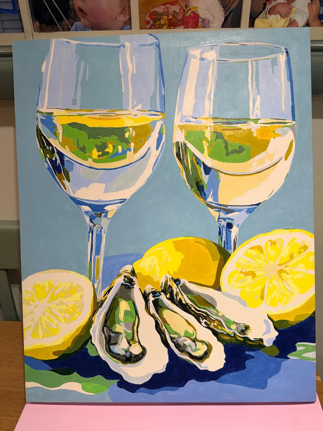 Customer photo review of Oysters and Champagne | Paint by Numbers