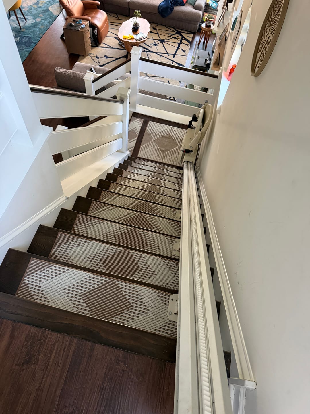 Customer photo review of Textured Non-Slip Stair Treads - Brown