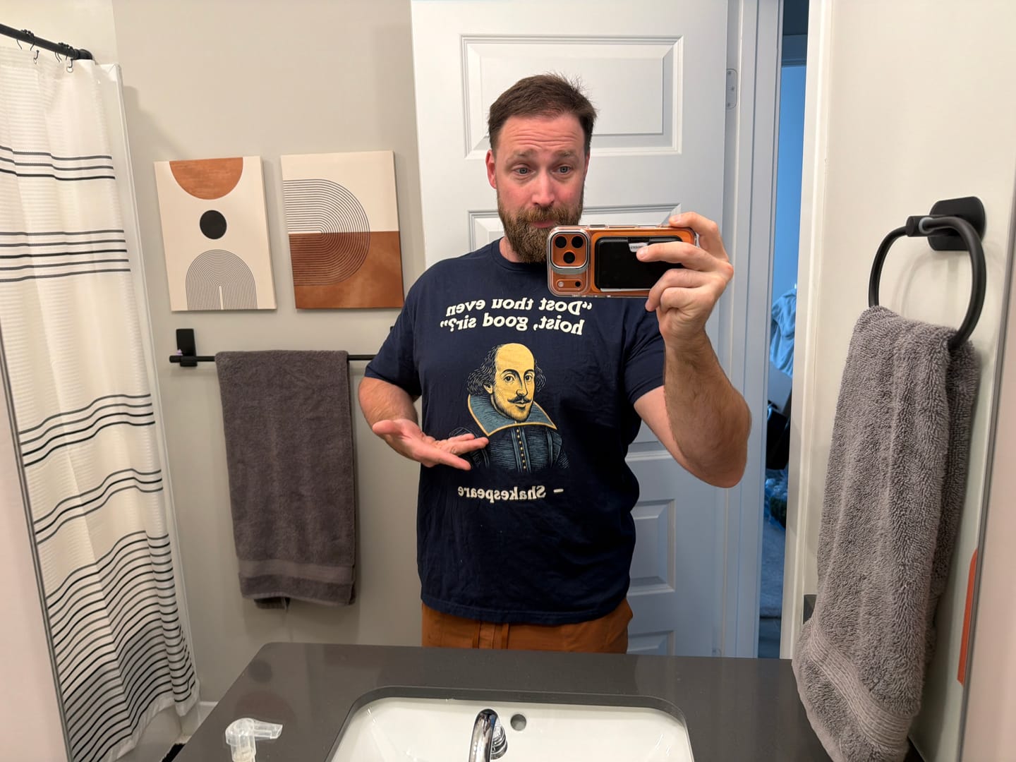 Customer photo review of Shakespeare Hoist Quote T-Shirt