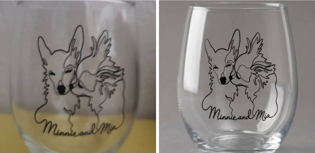 Customer photo review of Lineart - Personalized Wine Glass