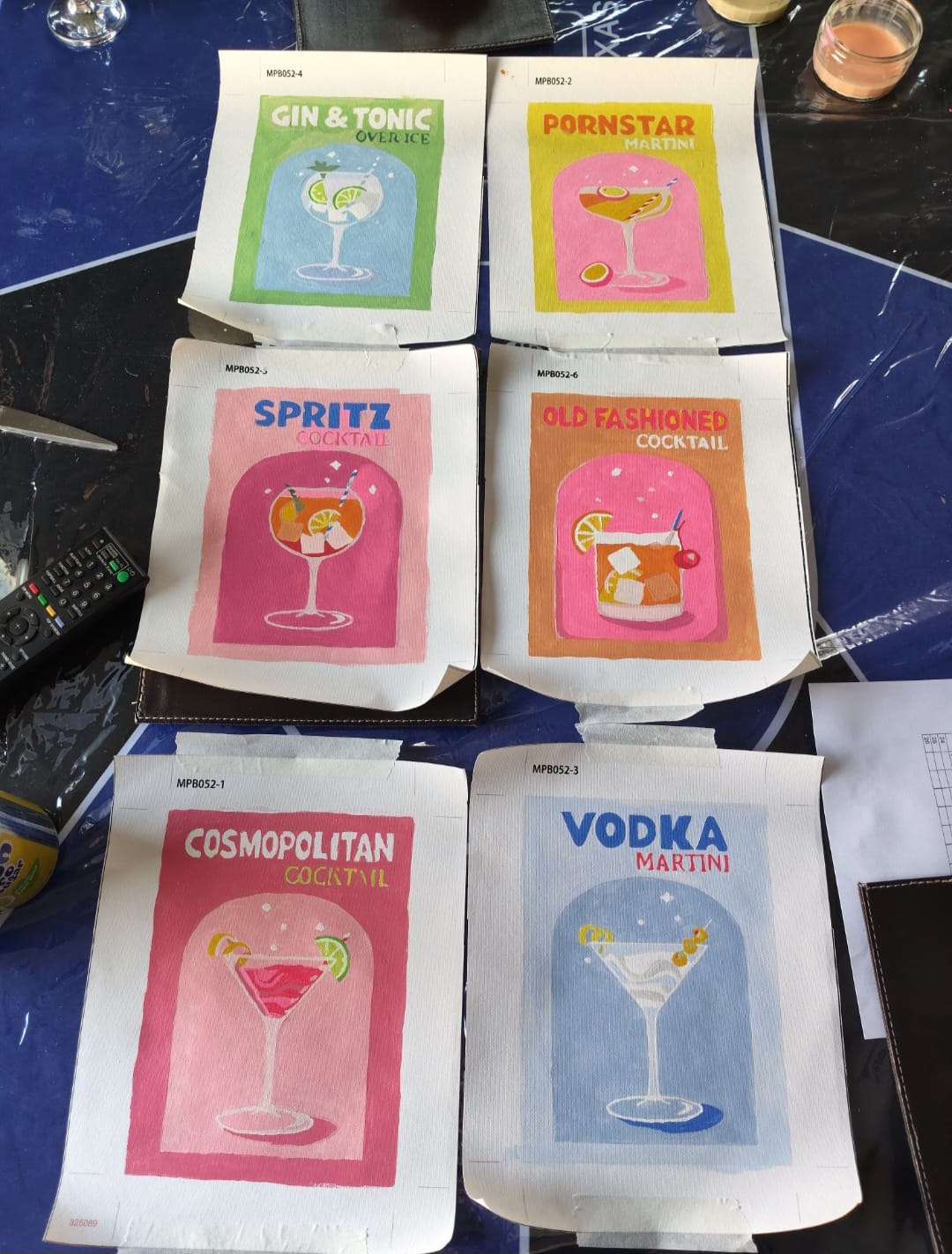 Customer photo review of 6 Mini Paintings - Colorful Cocktail Set