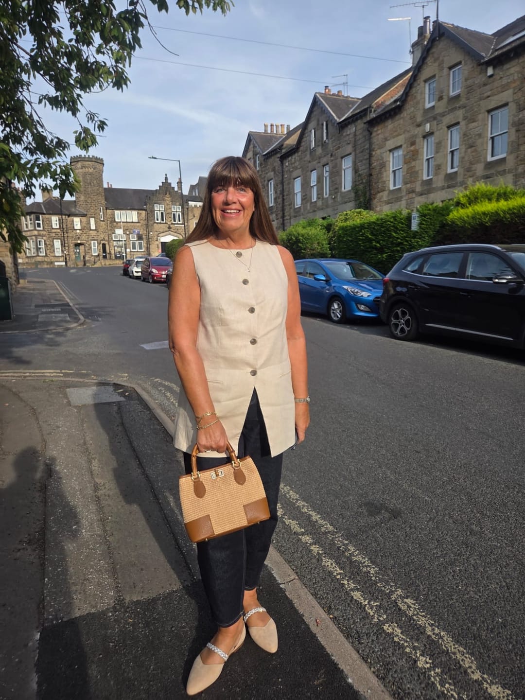 Customer photo review of Alba Bamboo Handle Raffia Bag