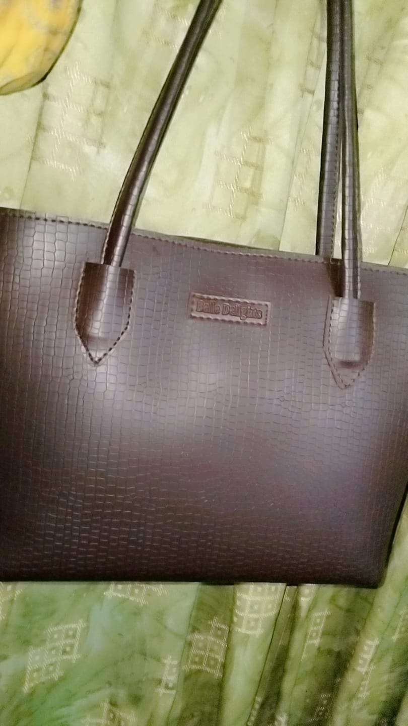 Customer photo review of Brown Belle Croc Tote Bag