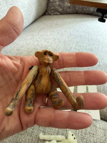 Customer photo review of A Slightly Imperfect Natural Movable Joint Crystal Monkey Doll Carving