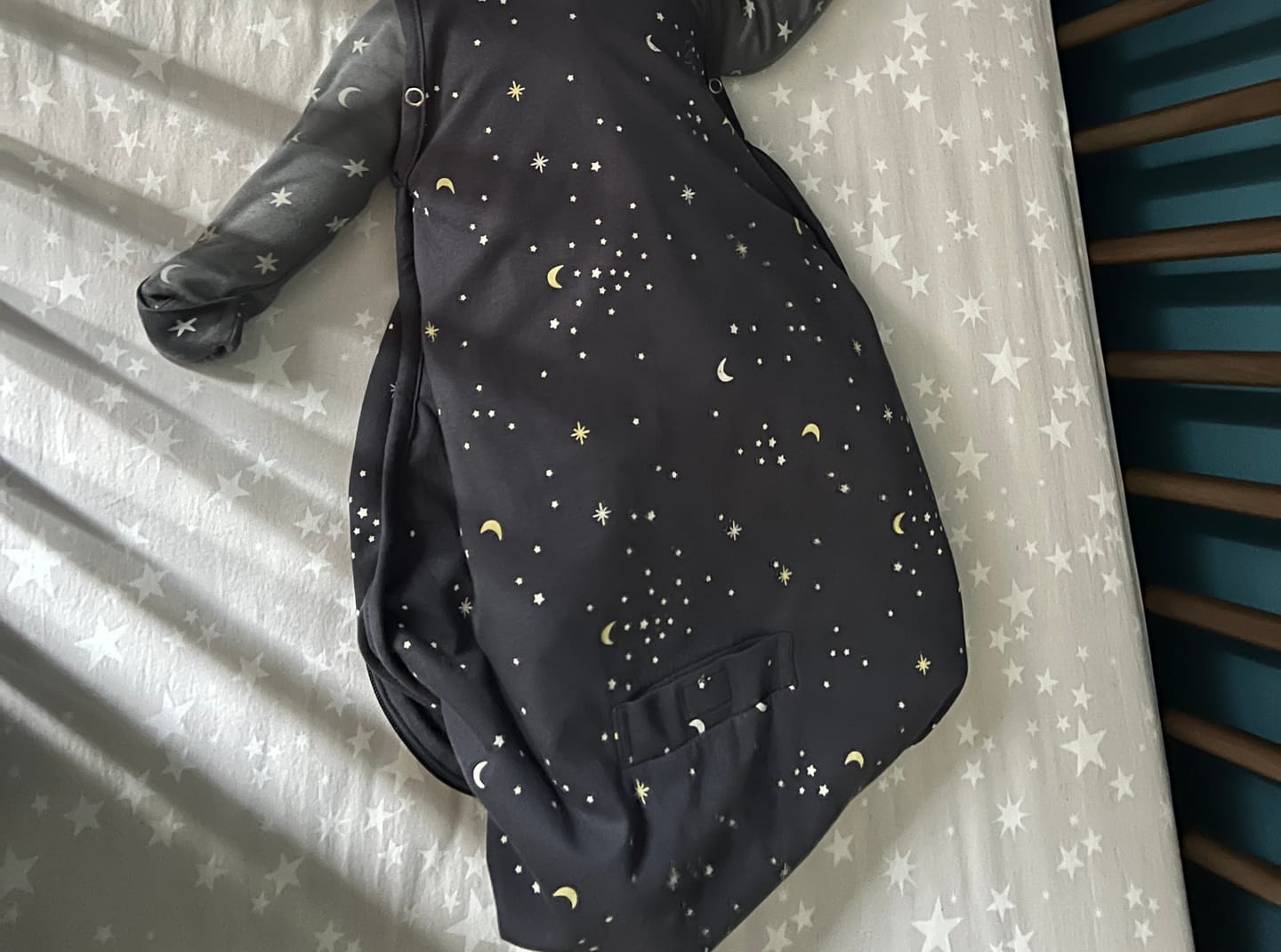 Customer photo review of Ecolino® Adjustable Baby Sleep Bag, Organic Cotton, Universal Size: 2 Months - 2 Years, Milky Way Ink
