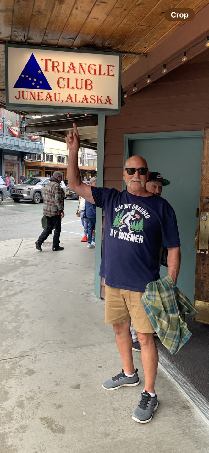 Customer photo review of Bigfoot Grabbed My Wiener T-Shirt