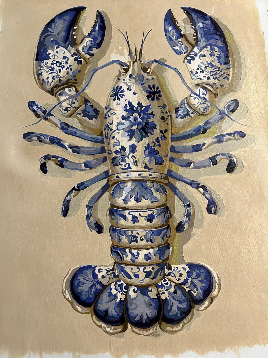 Customer photo review of Delft Lobster | Paint by Number