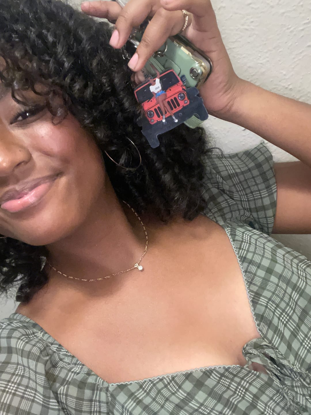 Customer photo review of Personalized A Girl With Off-Road Car And Dog Keychain Gift For Journey Girls
