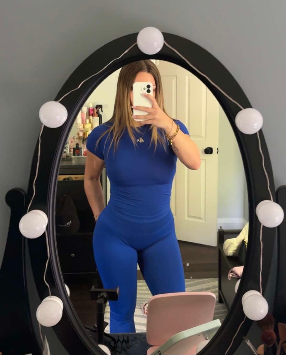 Customer photo review of Cobalt Crush Compression Tee
