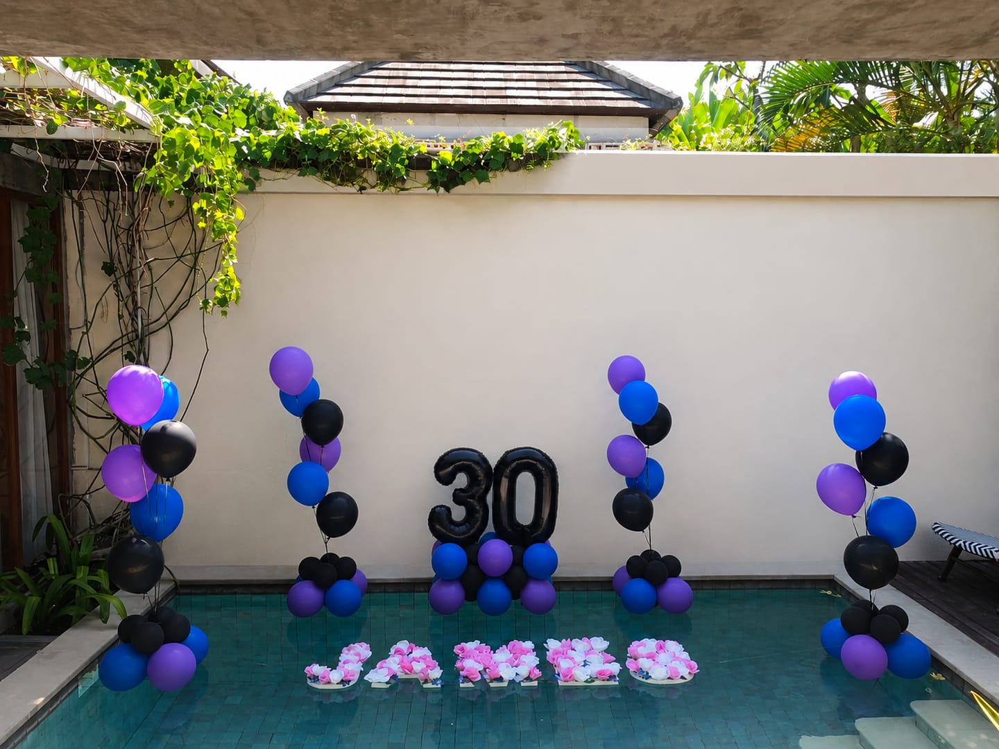 Customer photo review of Floating Letters – Custom Pool Message Setup