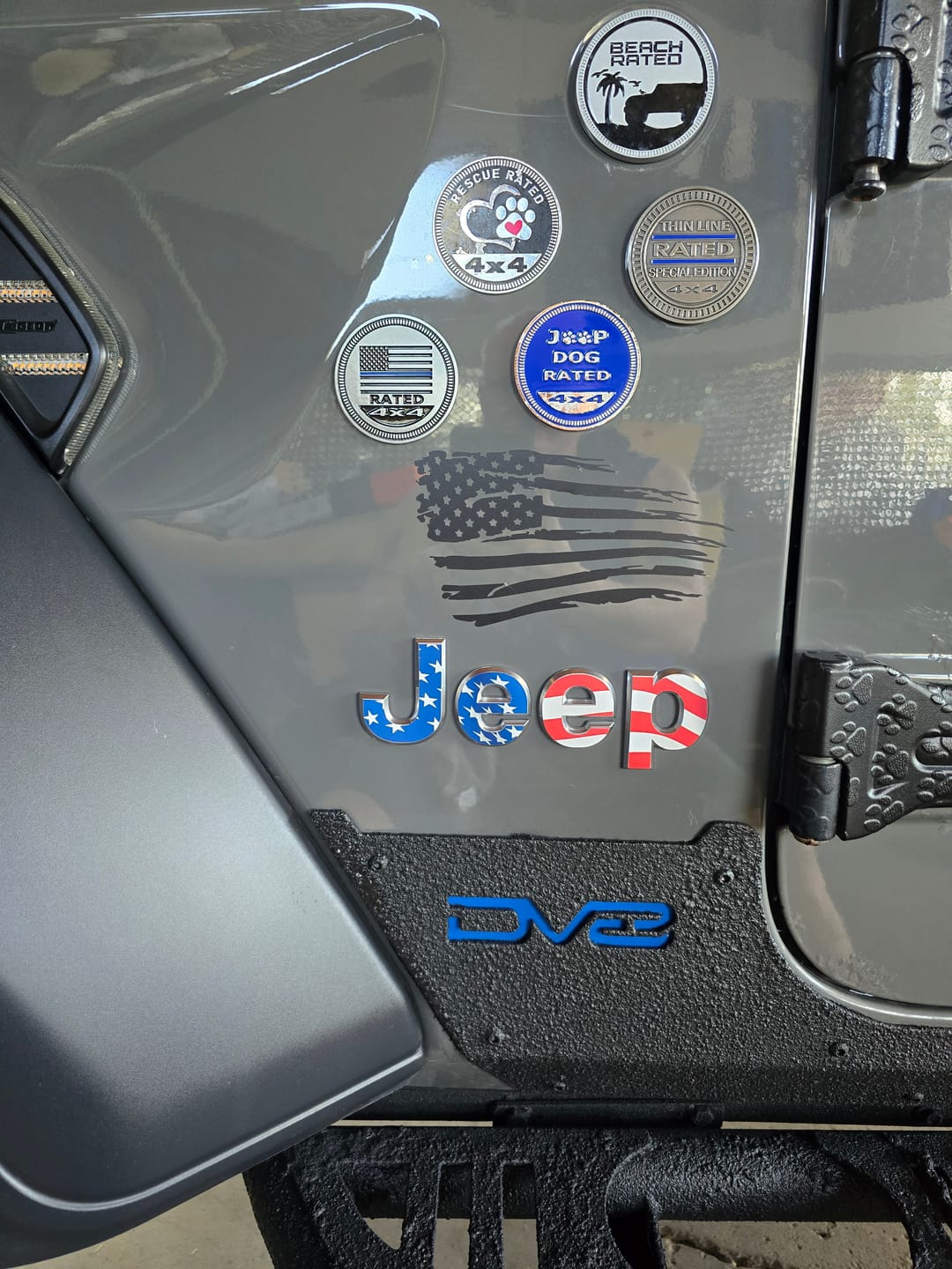 Customer photo review of JEEP Wrangler Emblem Overlay Decal Set | Fits JL, JK, TJ & YJ