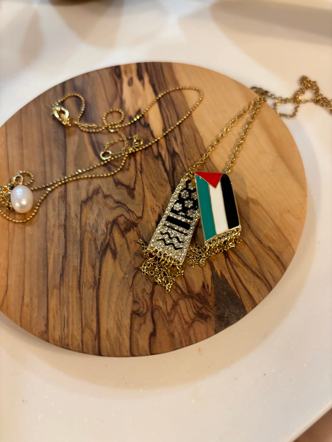 Customer photo review of Keffiyeh Necklace