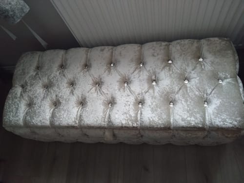 Customer photo review of Full Upholstery Sides Chesterfield Designer Ottoman Box