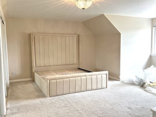 Customer photo review of Savoy Bumber Stripe Panel Line Winged Bed