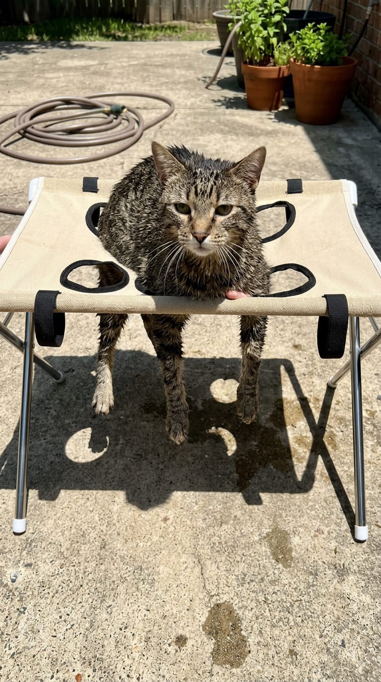 Customer photo review of Pet Grooming Hammock