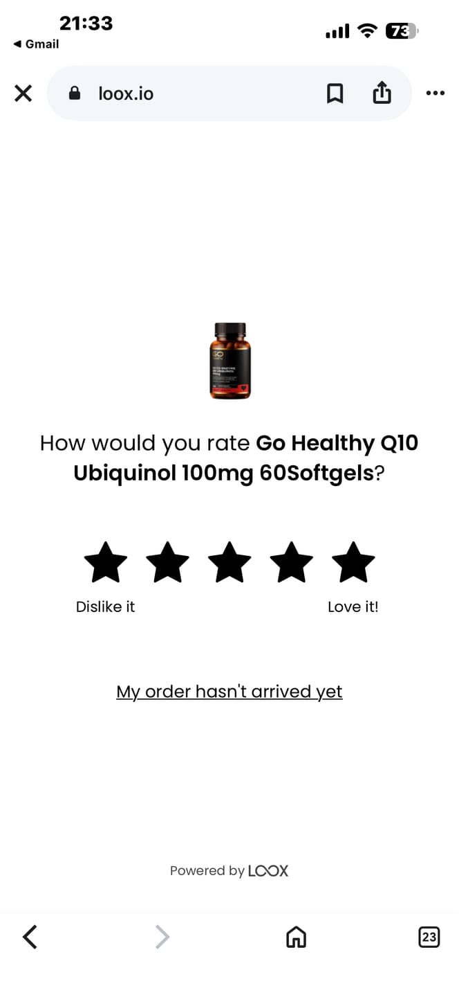 Customer photo review of Go Healthy Q10 Ubiquinol 100mg 60Softgels