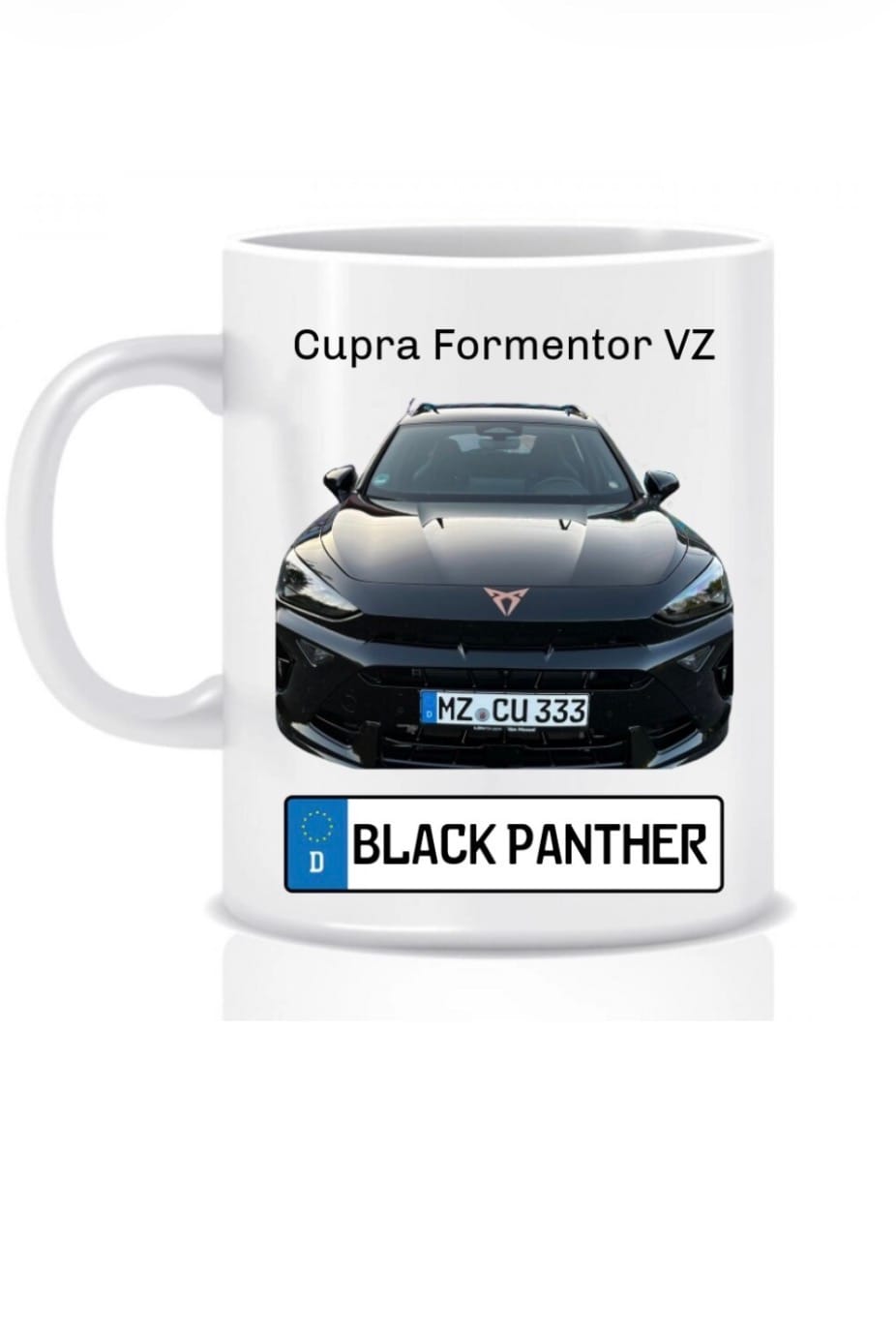 Customer photo review of Auto Kennzeichen KFZ mit Fahrzeugbild Geschenk für Autoliebhaber 2 - Personalisierte Tasse