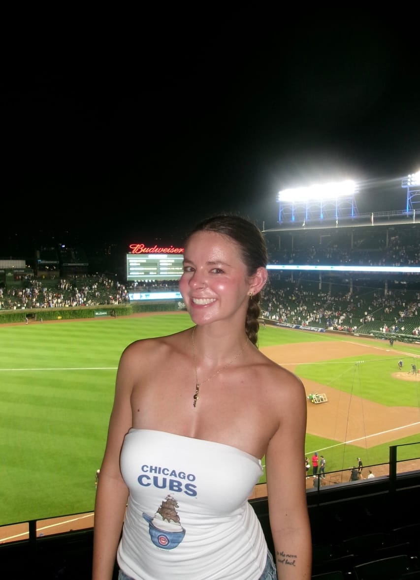 Customer photo review of Chicago Cubs Sundae Helmet Tube Top