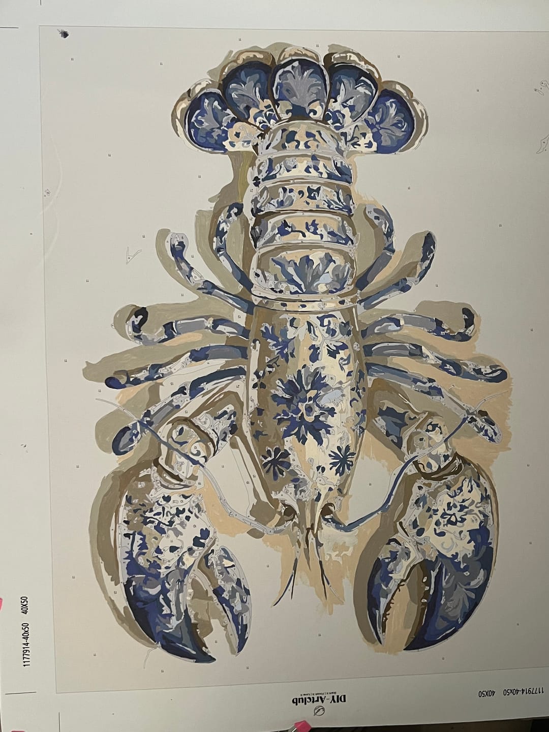 Customer photo review of Delft Lobster | Paint by Number