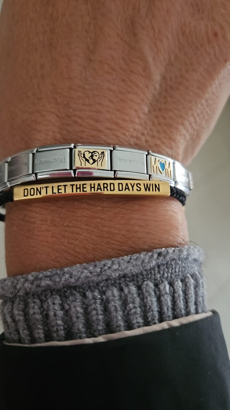Customer photo review of Don't Let The Hard Days Win Bracelet
