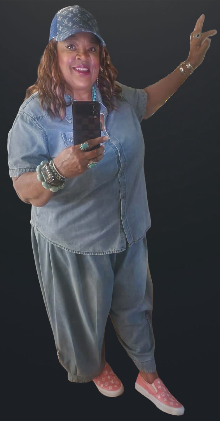 Customer photo review of Plus Size - Simple Pure Color Loose Denim Jeans