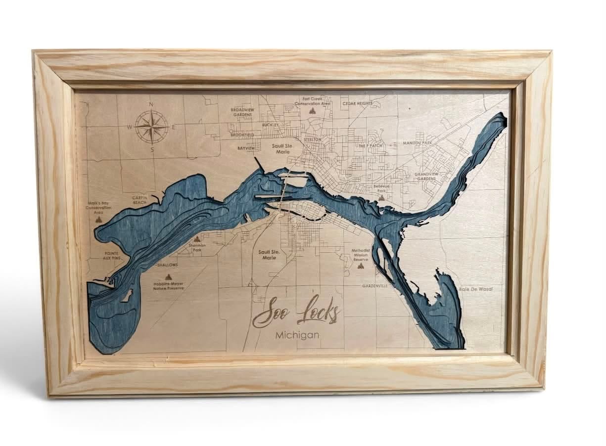 Customer photo review of Soo Locks, Michigan Laser Map Files - 9 Layers - Svg/Ai/Dxf/Pdf