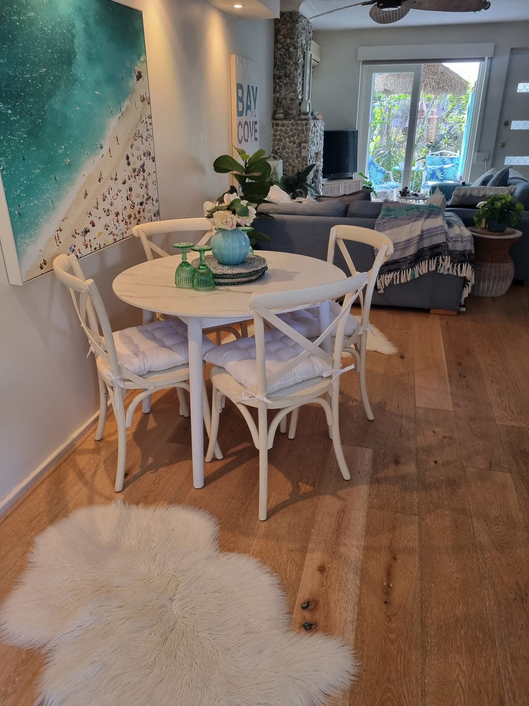 Customer photo review of Dining Table Round Rubberwood Base 100cm and 120cm
