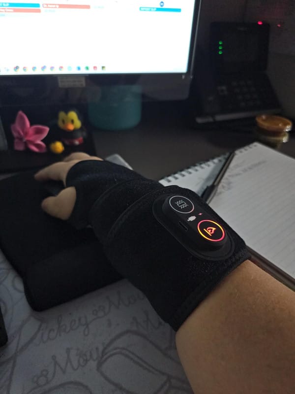 Customer photo review of ZyaVie™ 3-in-1 Red Light Wrist Wrap
