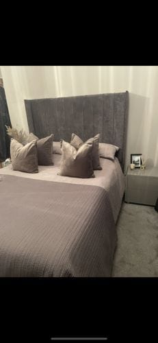 Customer photo review of Eliza Stripe Winged Divan Drawer Storage Bed