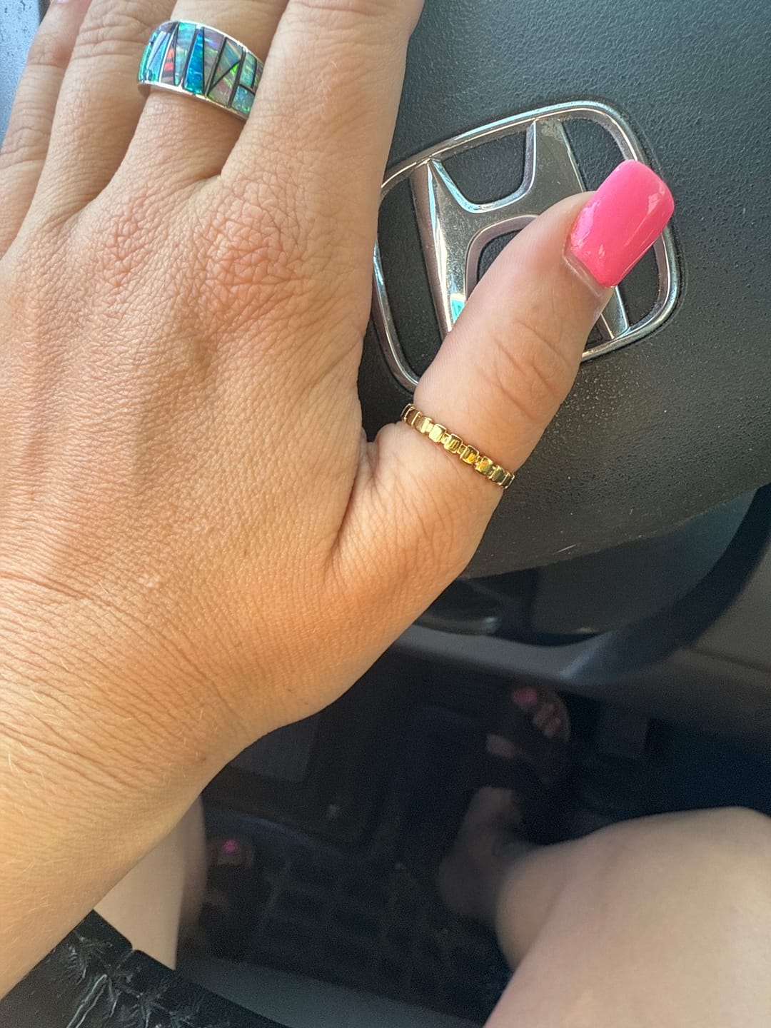Customer photo review of Callie Gold Band Ring
