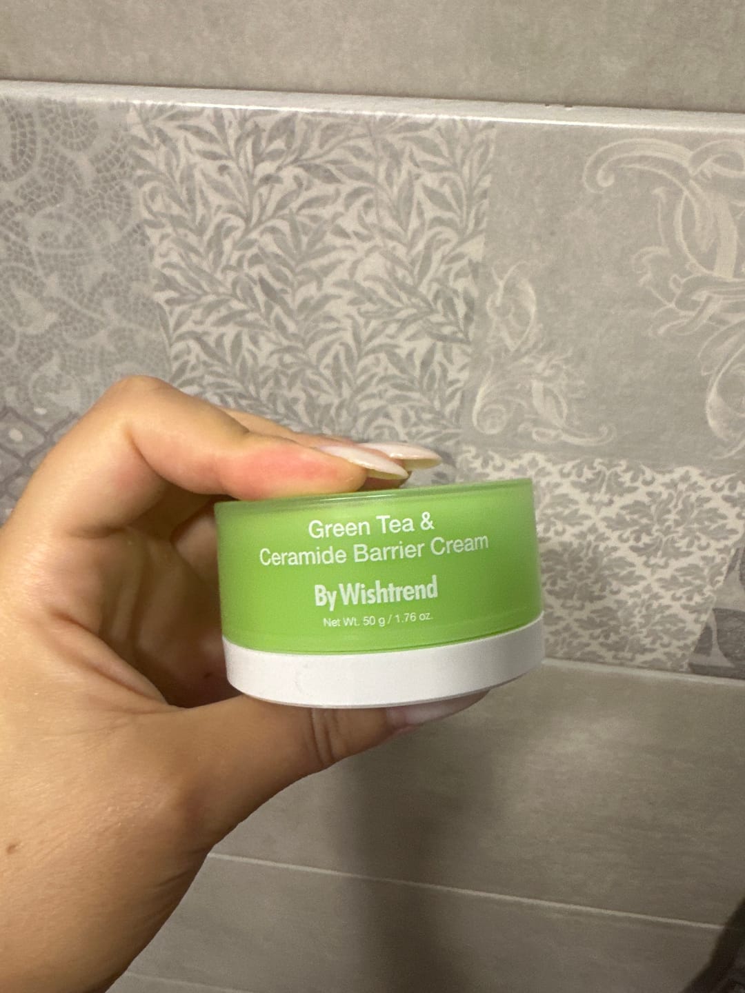 Customer photo review of Mitrinošs krēms By Wishtrend Greentea & Ceramide Barrier Cream