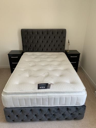 Customer photo review of Mila Designer Sleigh Scroll Storage Drawer Divan Bed