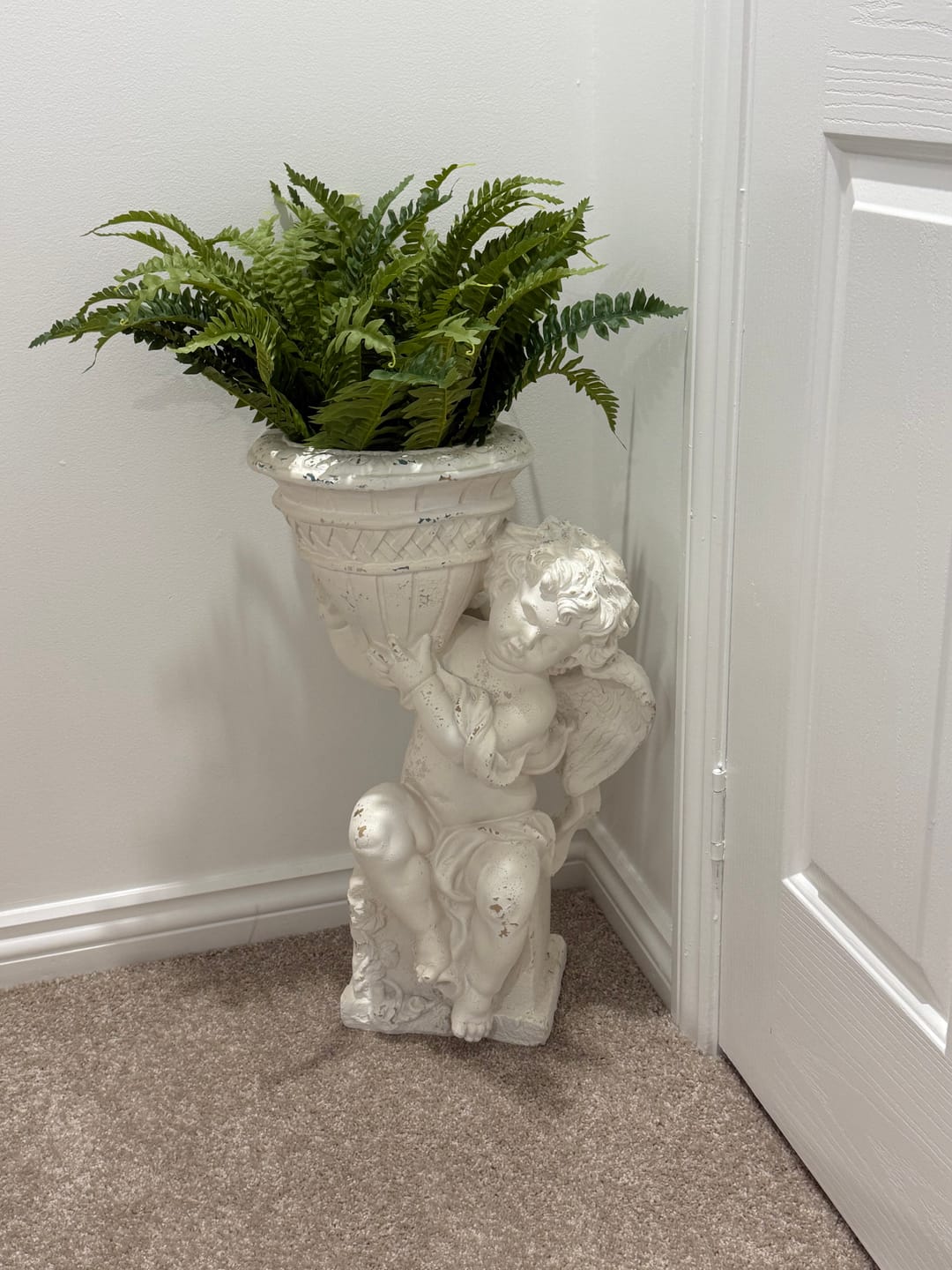 Customer photo review of Angel Statue Plant Stand