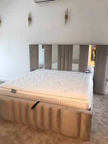 Customer photo review of Mary Hybrid Mirror Wide Extended Headboard Bed
