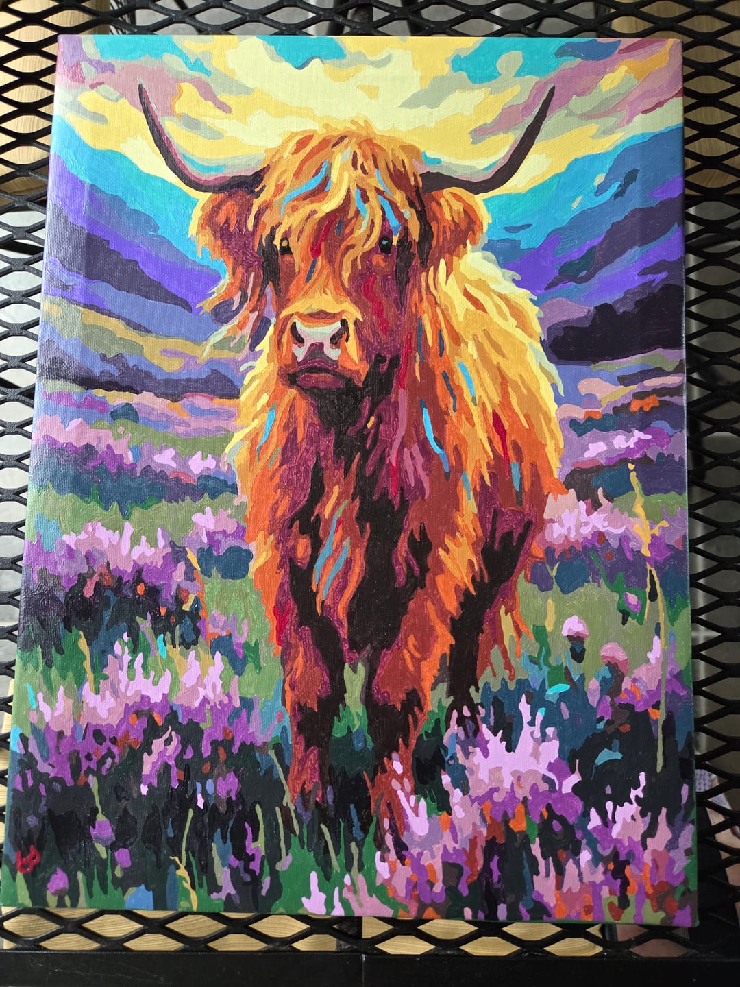 Customer photo review of Highland Cow in Heather (Paint by Numbers)