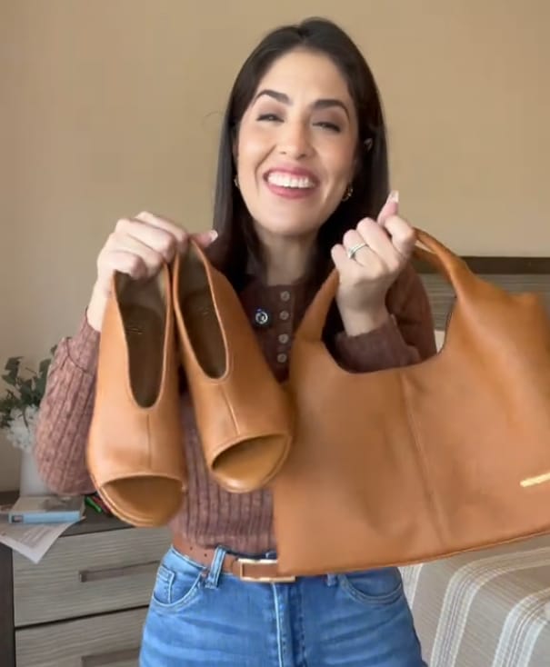 Customer photo review of Carrina – Soft Leather Everyday Hobo Bag