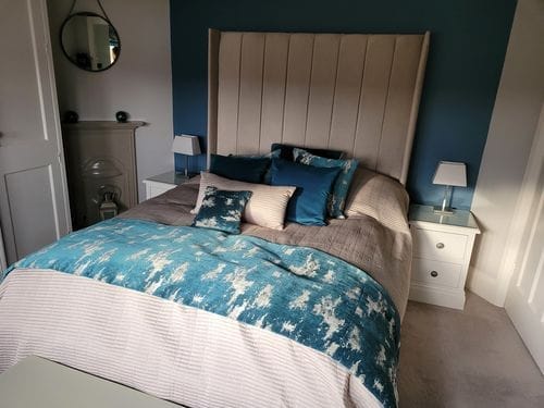 Customer photo review of Stripe Line Storage Ottoman Box