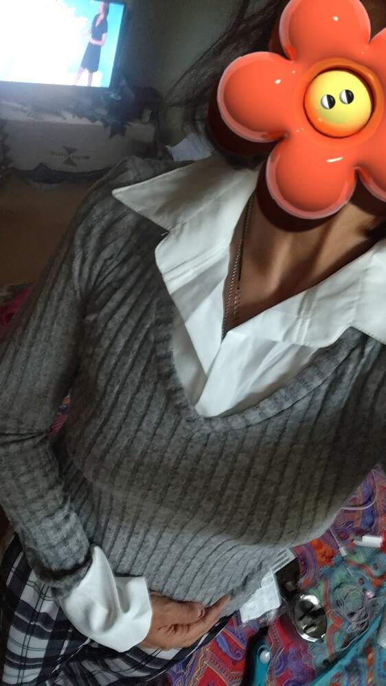 Customer photo review of Ninonine "Inès" | Rib-Knit Faux-Layered Shirt Top