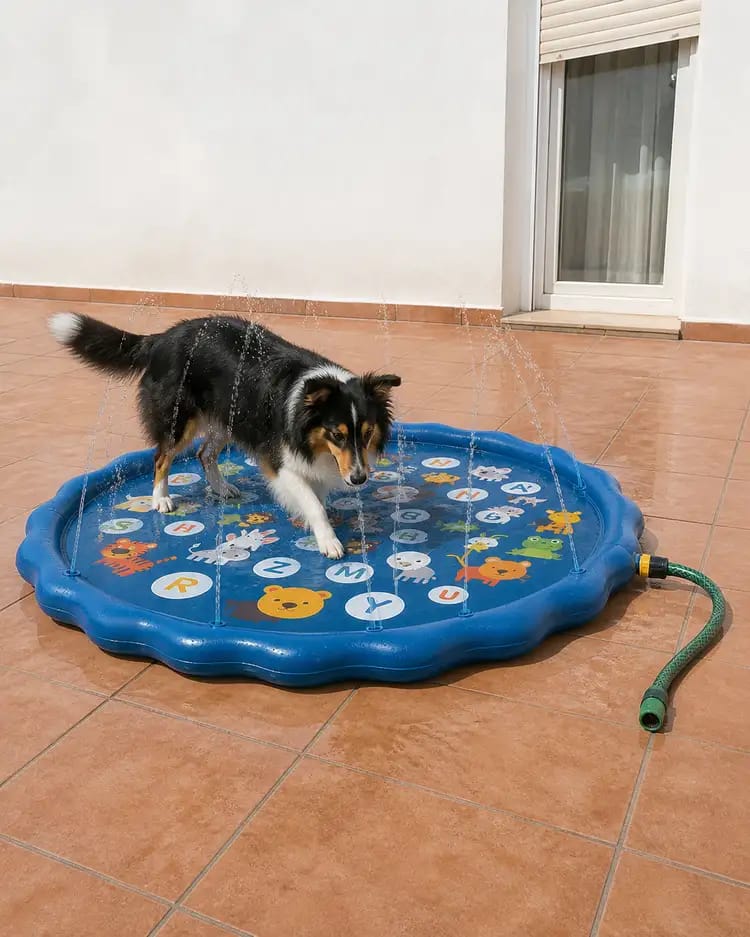 Customer photo review of AquaPaw Dog Splash Pad & Sprinkler Mat