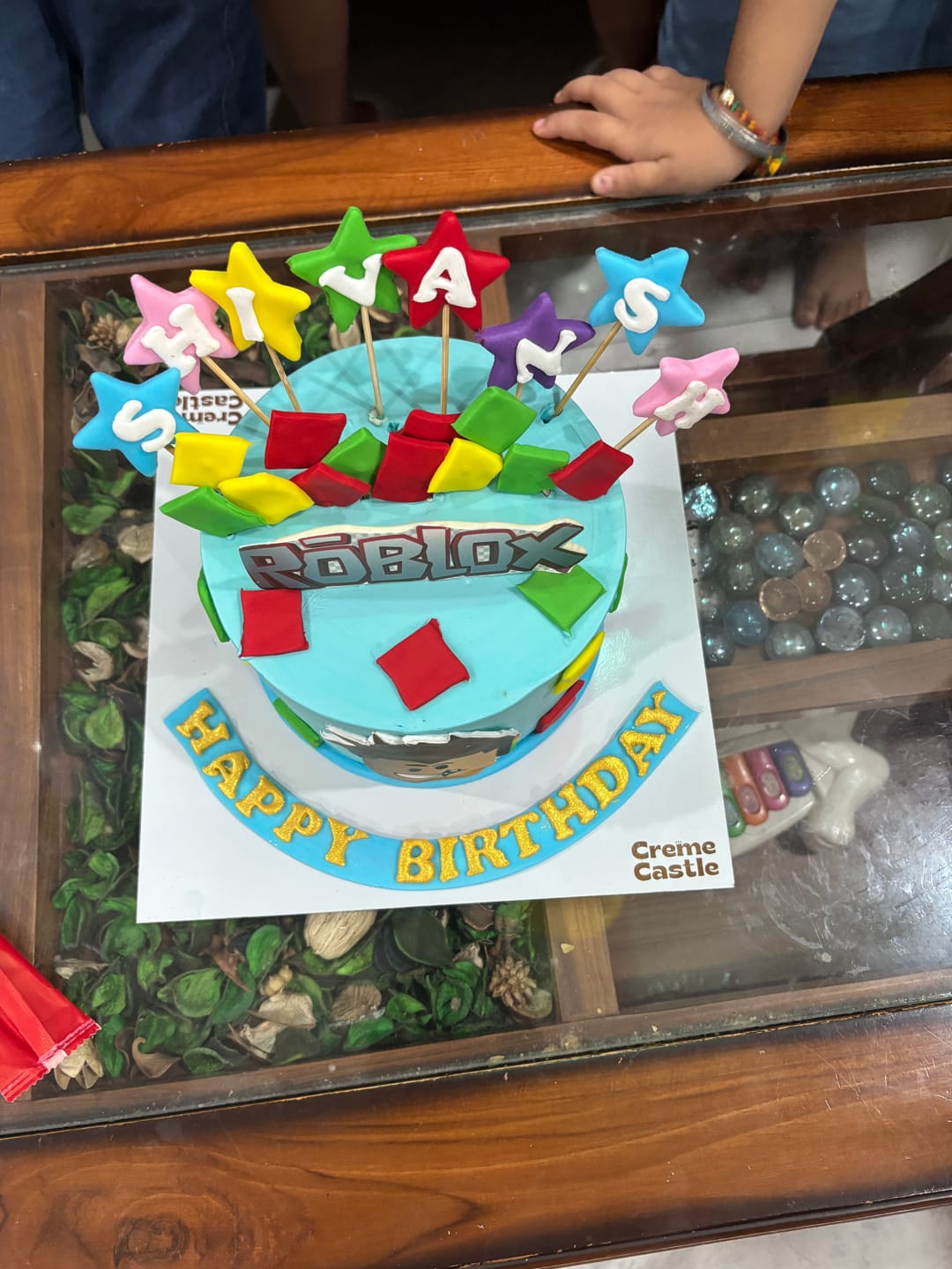 Customer photo review of Roblox Blocks Cake
