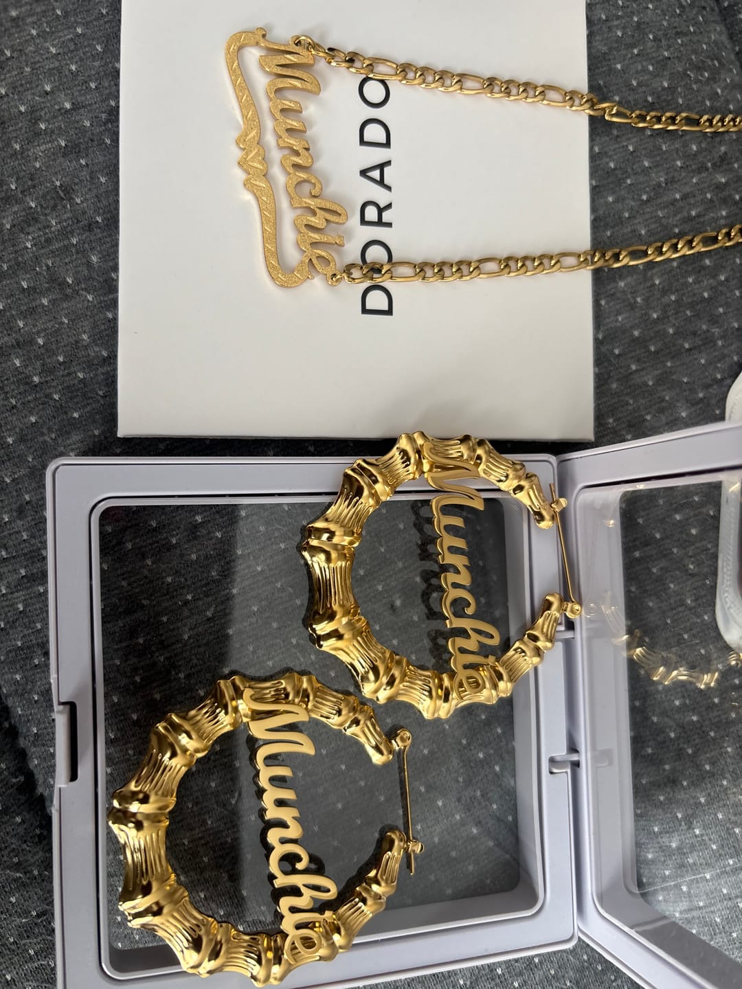Customer photo review of Diamond Cut Heart Name Necklace