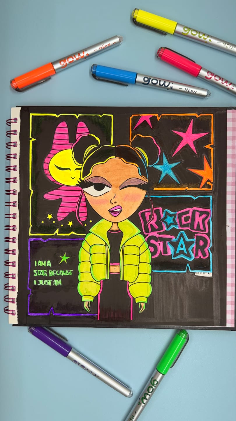 Customer photo review of STAR – Libro para colorear grunge y rockero