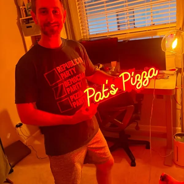 Customer photo review of Custom Neon: Pat`s Pizza