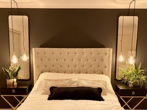 Customer photo review of Clayton Curve Wingback Winged Bed