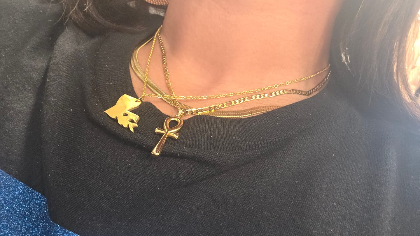 Customer photo review of Louisiana Map Necklace