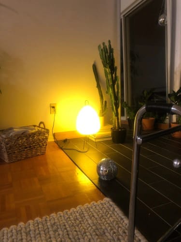 Customer photo review of Japanese Paper Lantern Floor Lamp | Stand Light for Home