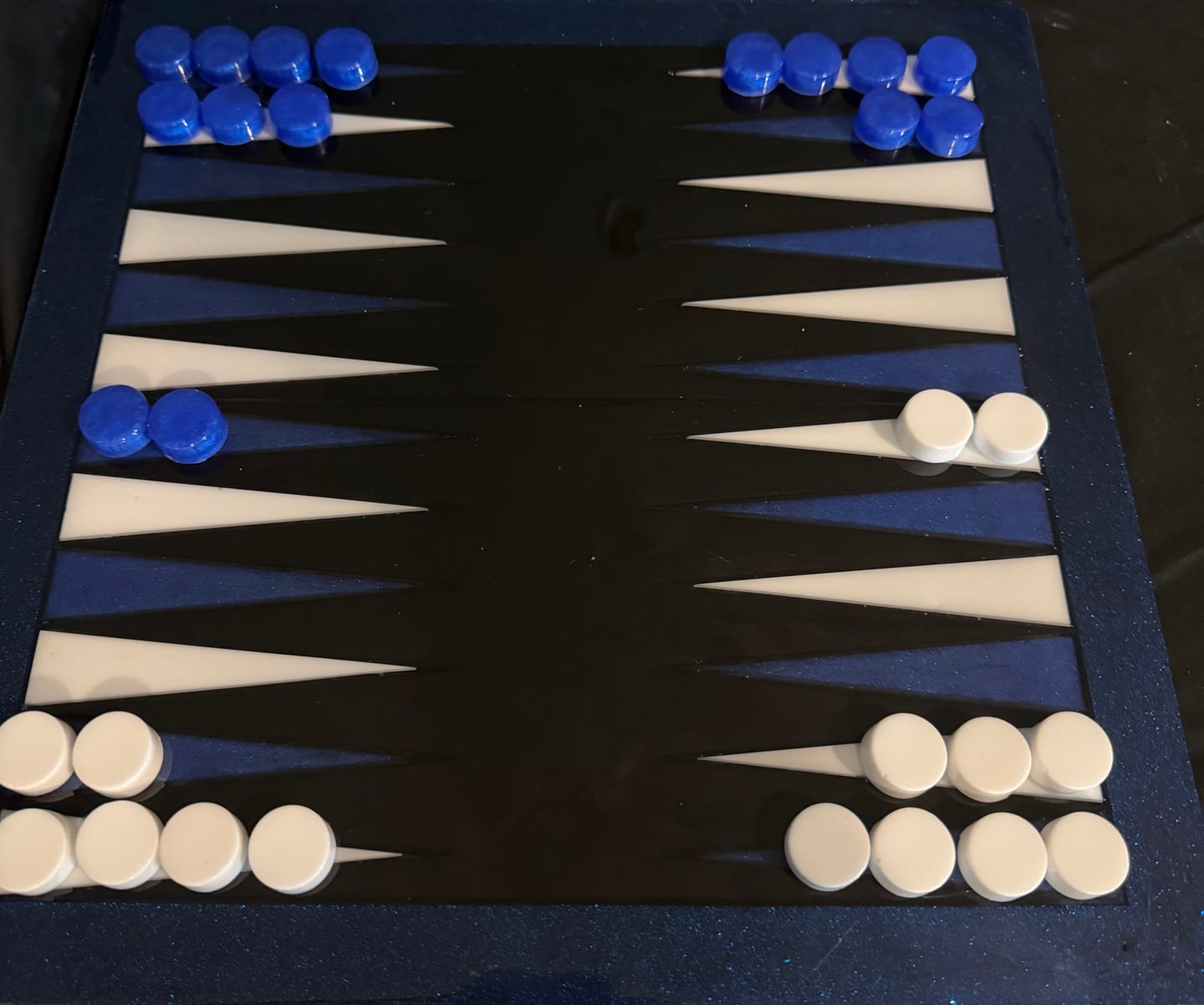 Customer photo review of 14x14x0.5" Medium Backgammon Board With Pieces Silicone Mold