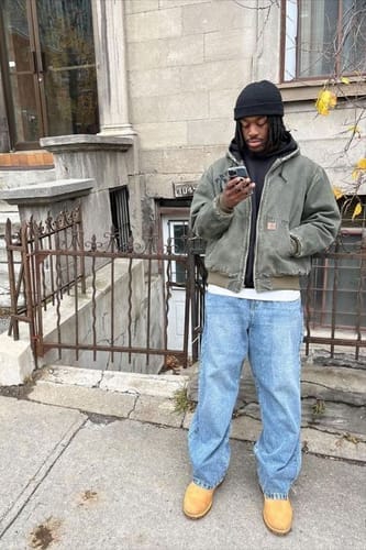 Customer photo review of Vintage Faded Green Flannel Lined Detroit Carhartt Jacket™